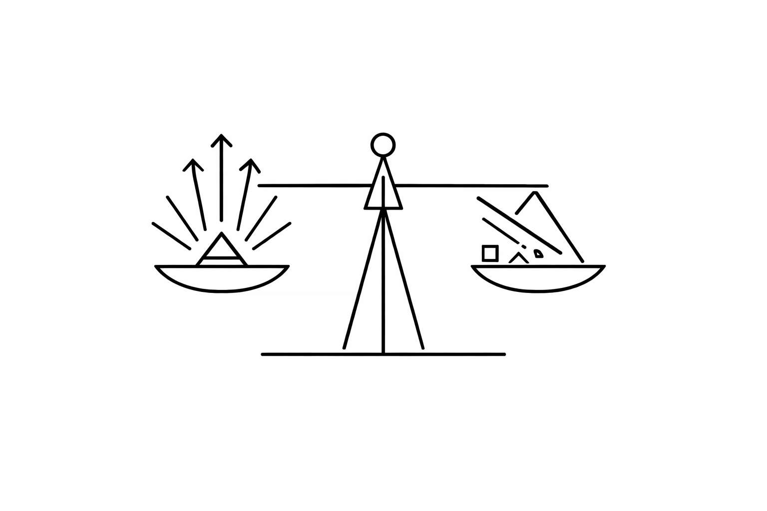 Balance scale showing energizing work versus draining tasks in team productivity