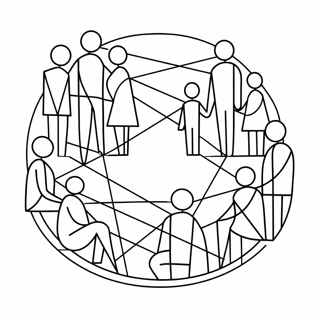 Diverse team members connected in collaboration representing aligned Working Geniuses